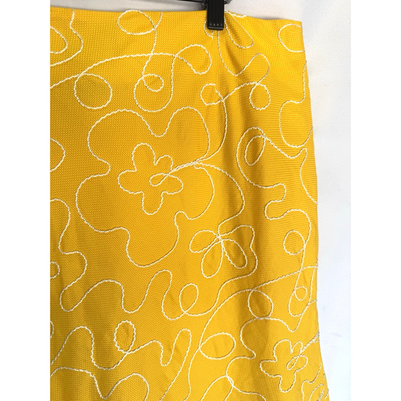 VTG Nicaya Embroidered Abstract Midi Skirt Size 14 Artsy Preppy Colorful Resort - Picture 3 of 13
